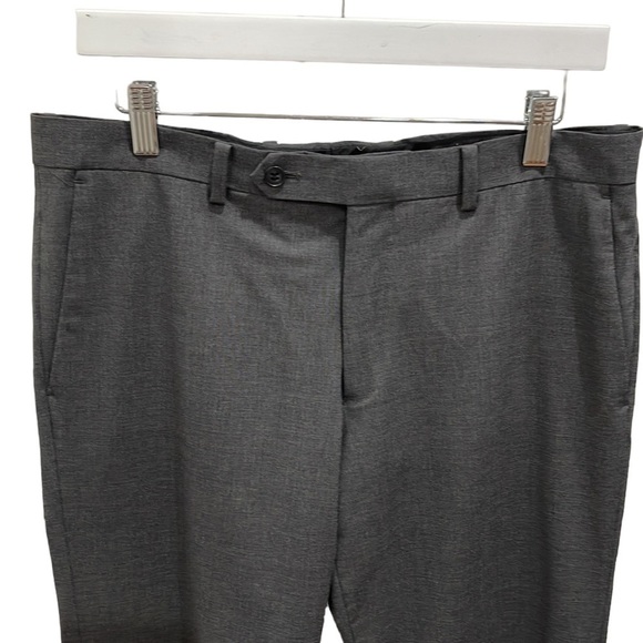 JOHN Varvatos Charcoal Grey Flat Front Dress Pants SZ 34 - Picture 3 of 5